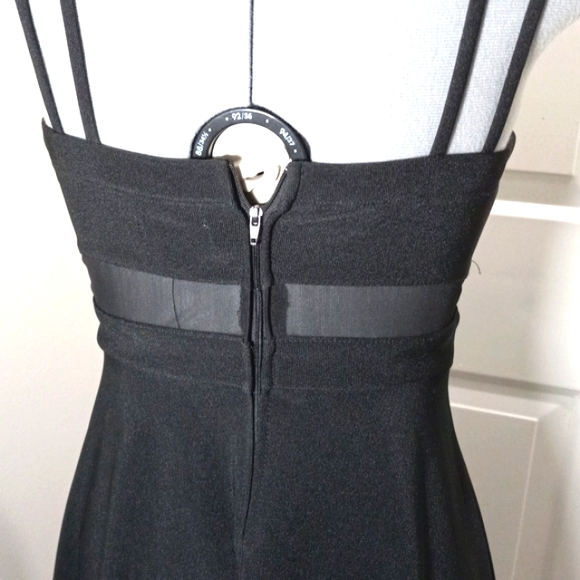 Honey and Rose Sz S Black Criss-Cross Front, Mesh Center, Midi - Picture 6 of 8